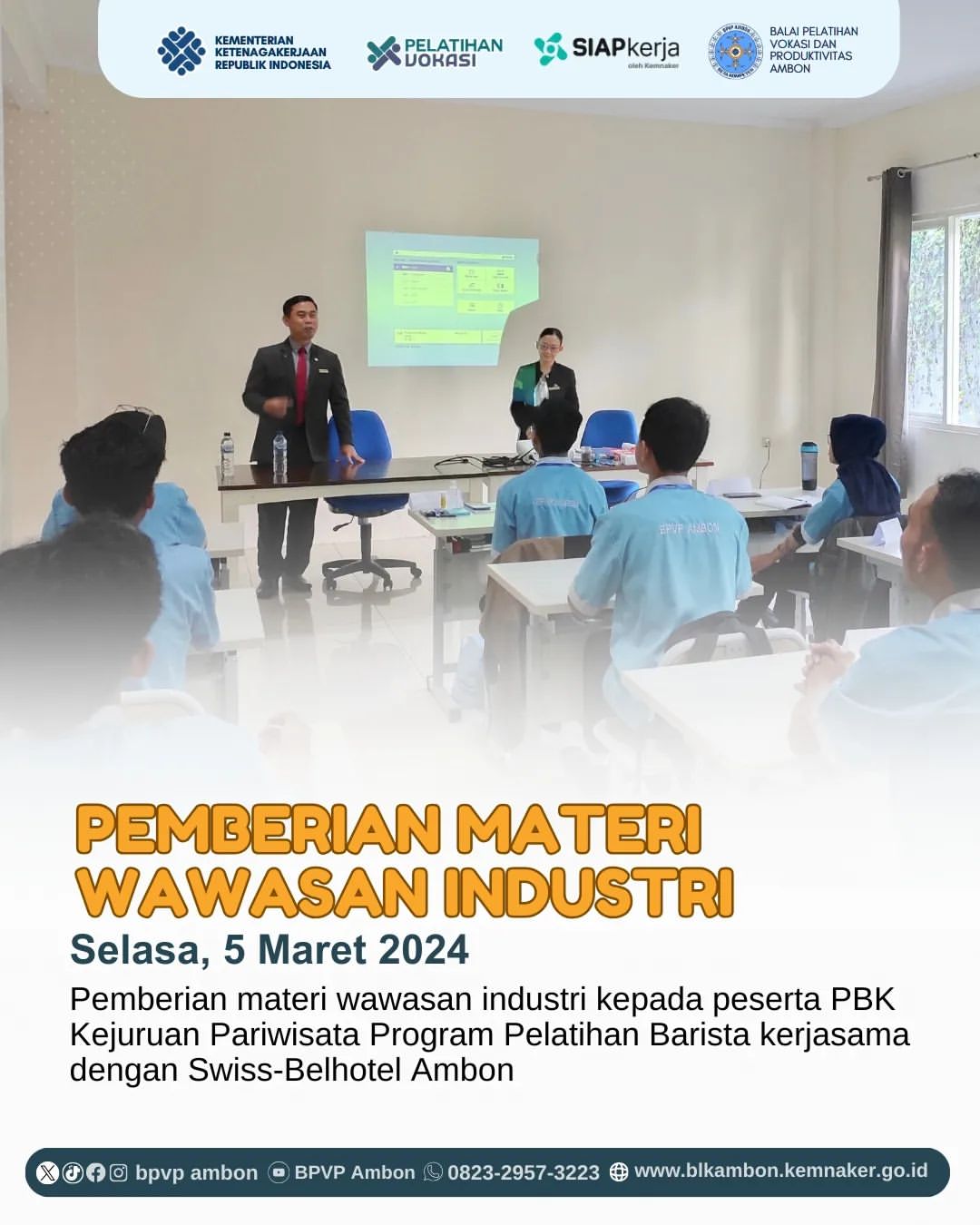 Kegiatan Pemberian Materi Wawasan Industri Kejuruan Pariwisata